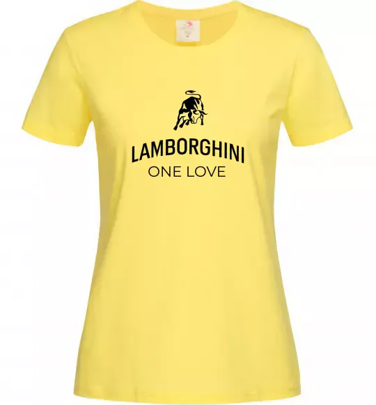 Женская футболка Lamborghini one love Лимонный фото