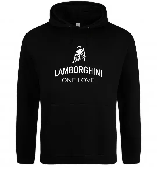 Чоловіча толстовка (худі) Lamborghini one love Чорний фото