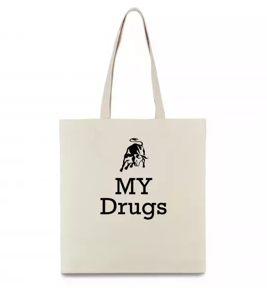 Еко-сумка Lambo my drugs Бежевий фото