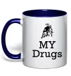 Чашка з кольоровою ручкою Lambo my drugs Глибокий темно-синій фото