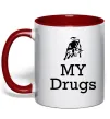 Чашка з кольоровою ручкою Lambo my drugs Червоний фото