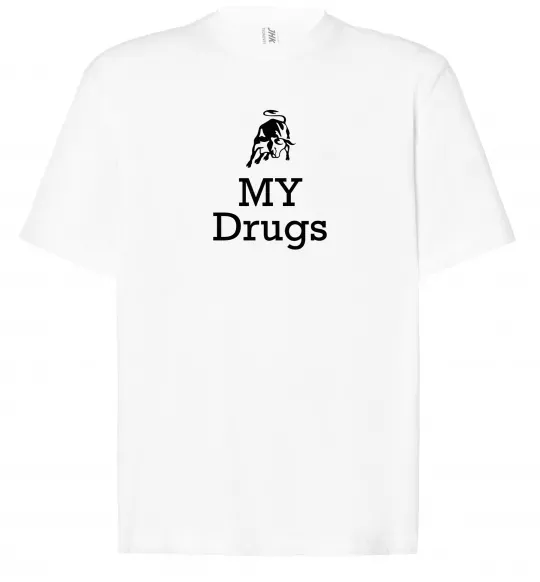 Футболка Оверсайз Lambo my drugs Белый фото