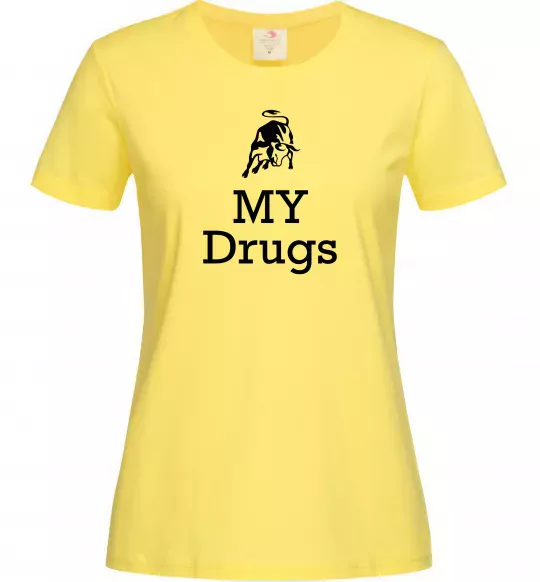 Женская футболка Lambo my drugs Лимонный фото