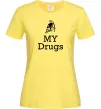 Женская футболка Lambo my drugs Лимонный Женская футболка Lambo my drugs Лимонный фото
