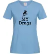 Женская футболка Lambo my drugs Голубой Женская футболка Lambo my drugs Голубой фото