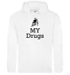 Женская толстовка (худи) Lambo my drugs Белый фото