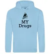 Женская толстовка (худи) Lambo my drugs Голубой фото
