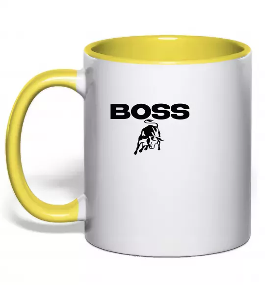 Чашка з кольоровою ручкою Lamborghini boss Сонячно жовтий фото