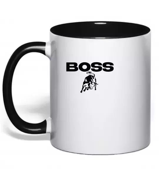 Чашка з кольоровою ручкою Lamborghini boss Чорний фото