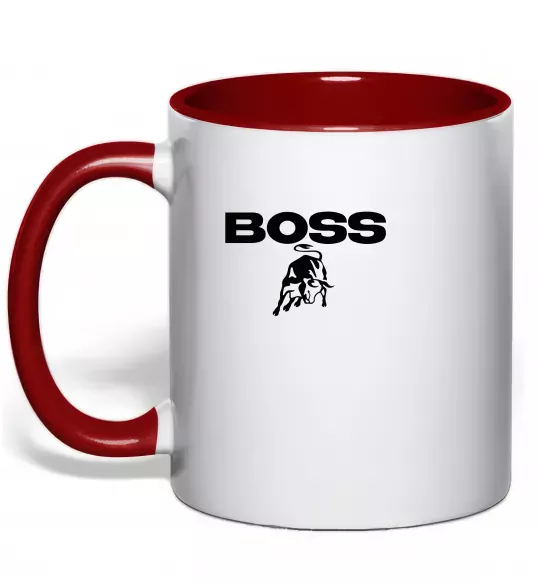 Чашка з кольоровою ручкою Lamborghini boss Червоний фото