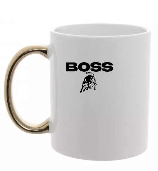 Чашка з кольоровою ручкою Lamborghini boss Золото фото