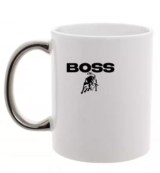 Чашка з кольоровою ручкою Lamborghini boss Срібло фото