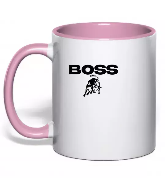 Чашка з кольоровою ручкою Lamborghini boss Ніжно рожевий фото