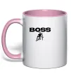 Чашка з кольоровою ручкою Lamborghini boss Ніжно рожевий фото