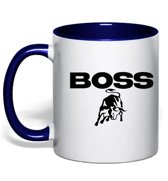 Чашка з кольоровою ручкою Lamborghini boss Глибокий темно-синій фото