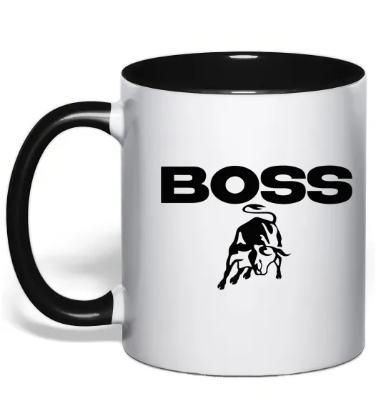 Чашка з кольоровою ручкою Lamborghini boss Чорний фото