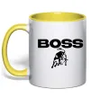 Чашка з кольоровою ручкою Lamborghini boss Лимонний фото