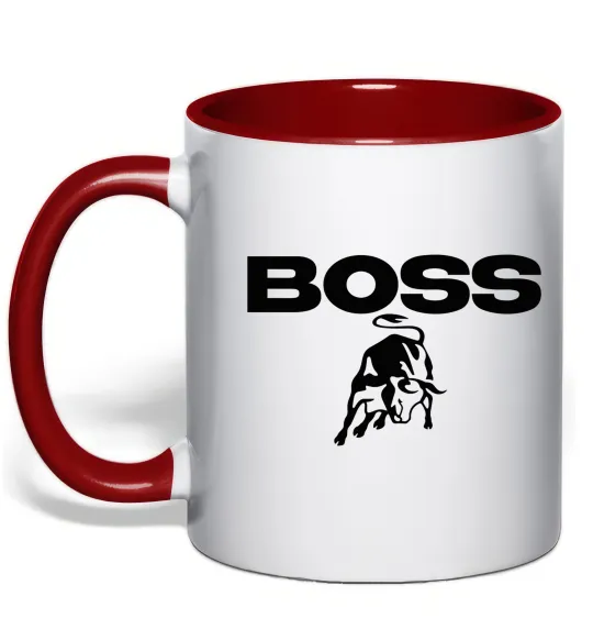 Чашка з кольоровою ручкою Lamborghini boss Червоний фото