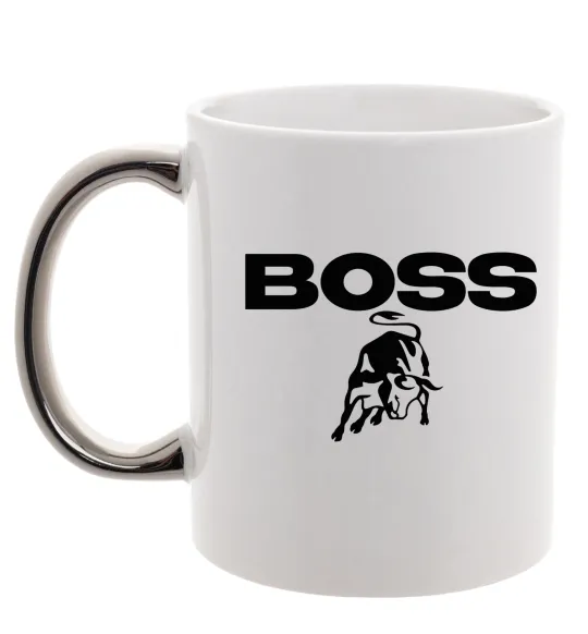 Чашка з кольоровою ручкою Lamborghini boss Срібло фото