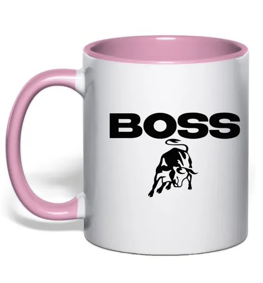 Чашка з кольоровою ручкою Lamborghini boss Ніжно рожевий фото