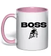 Чашка з кольоровою ручкою Lamborghini boss Ніжно рожевий фото
