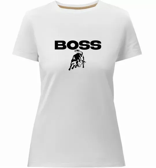 Женская премиум футболка Lamborghini boss Белый фото