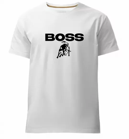 Мужская премиум футболка Lamborghini boss Белый фото