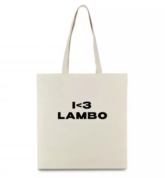 Эко-сумка I <3 Lambo Бежевый фото