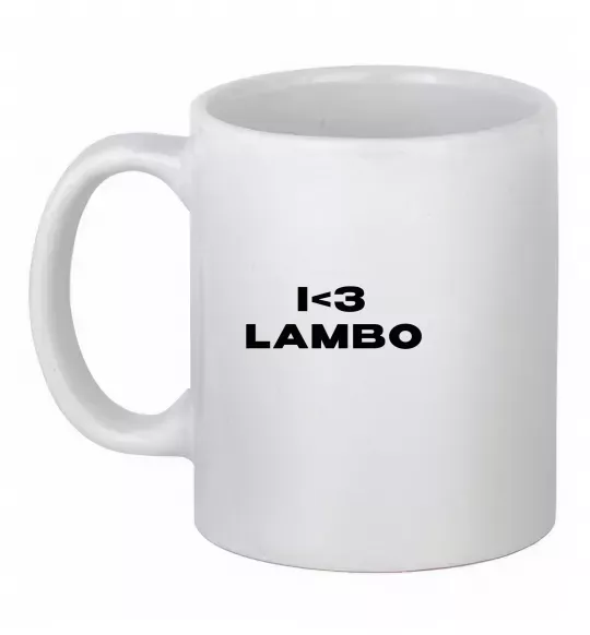 Чашка керамическая I <3 Lambo Белый фото