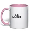 Чашка з кольоровою ручкою I <3 Lambo Ніжно рожевий фото