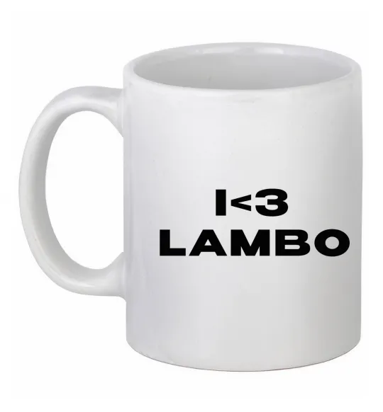 Чашка керамическая I <3 Lambo Белый фото