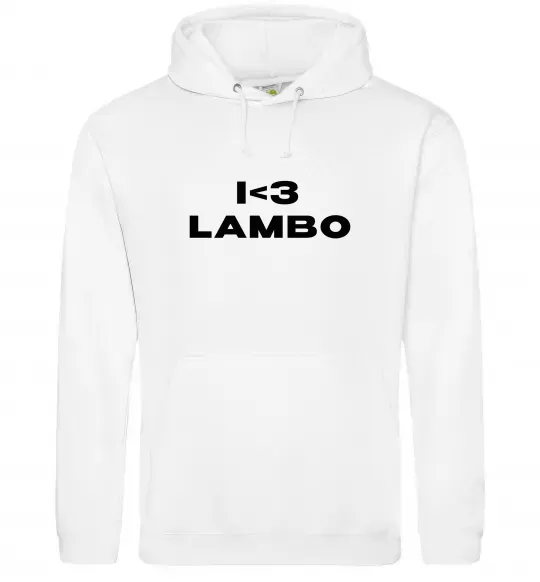 Мужская толстовка (худи) I <3 Lambo Белый фото