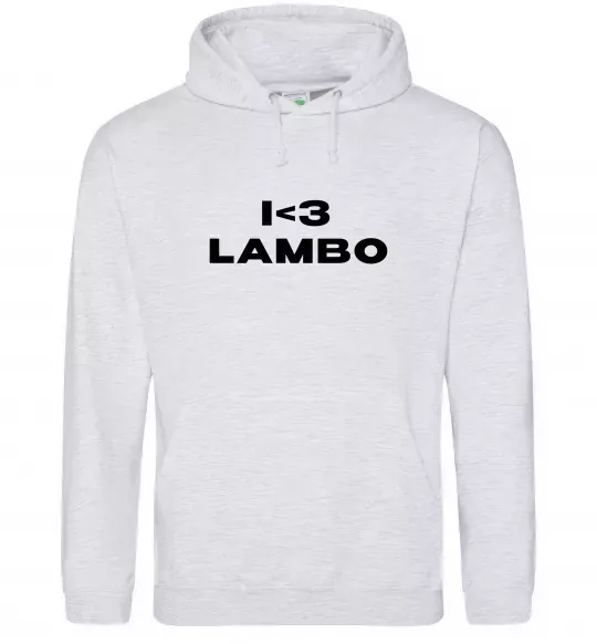 Женская толстовка (худи) I <3 Lambo Серый меланж фото