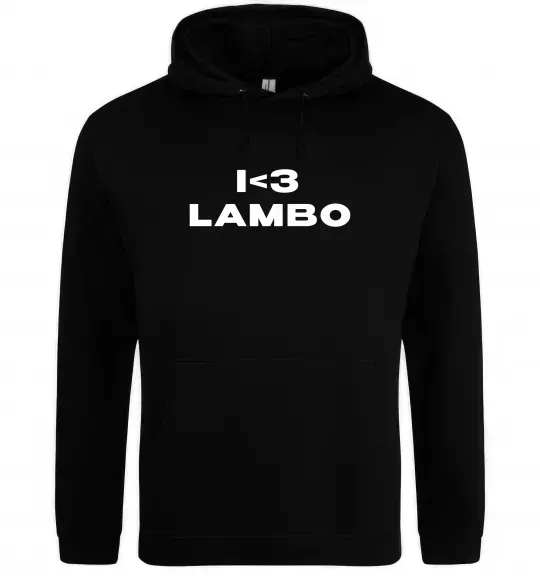 Мужская толстовка (худи) I <3 Lambo Черный фото