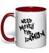 Чашка з кольоровою ручкою Need money for Lamba Червоний фото