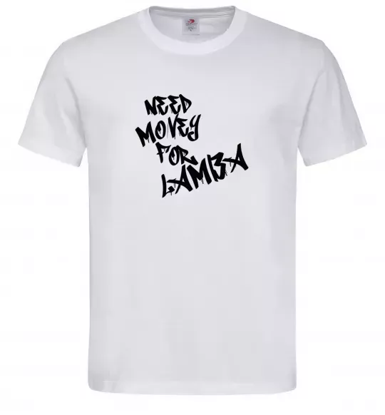 Чоловіча футболка Need money for Lamba Білий фото