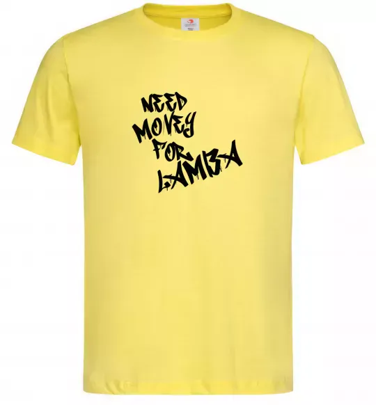 Чоловіча футболка Need money for Lamba Лимонний фото