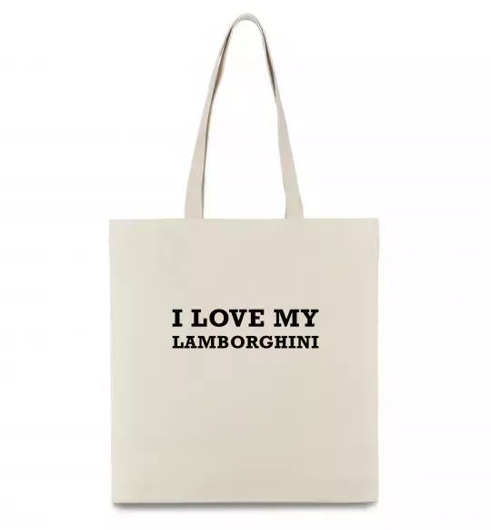 Еко-сумка I love Lamborghini Бежевий фото
