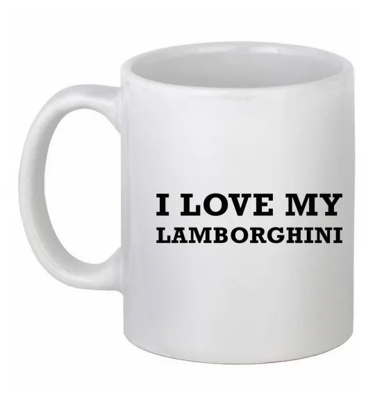 Чашка керамическая I love Lamborghini Белый фото