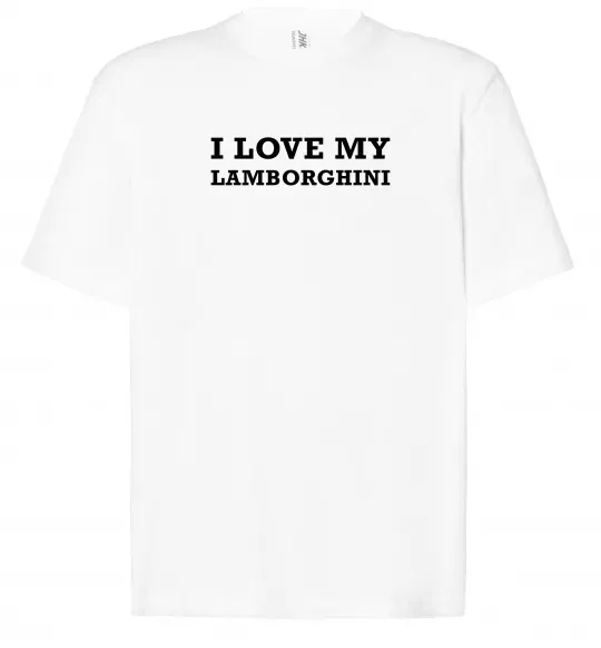 Футболка Оверсайз I love Lamborghini Білий фото