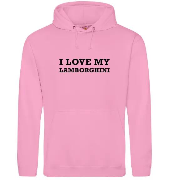 Мужская толстовка (худи) I love Lamborghini Розовый фото