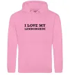 Мужская толстовка (худи) I love Lamborghini Розовый фото