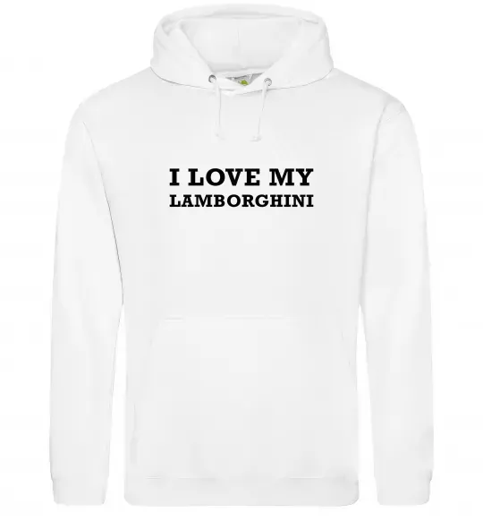 Чоловіча толстовка (худі) I love Lamborghini Білий фото