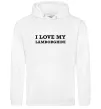 Чоловіча толстовка (худі) I love Lamborghini Білий фото