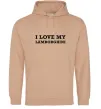 Чоловіча толстовка (худі) I love Lamborghini Пісочний фото