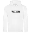 Жіноча толстовка (худі) I love Lamborghini Білий фото