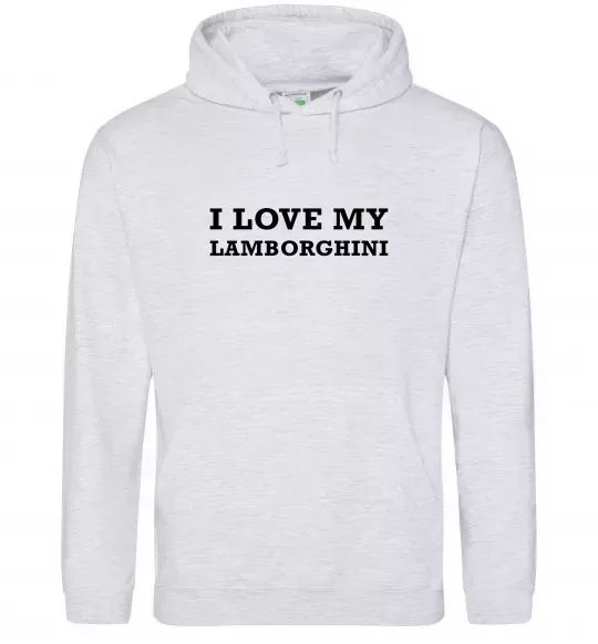 Жіноча толстовка (худі) I love Lamborghini Сірий меланж фото