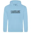 Женская толстовка (худи) I love Lamborghini Голубой фото