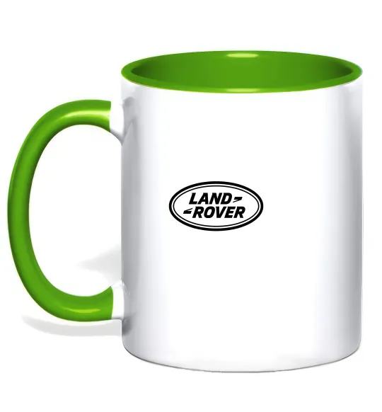 Чашка з кольоровою ручкою Land Rover logo Лаймовий фото