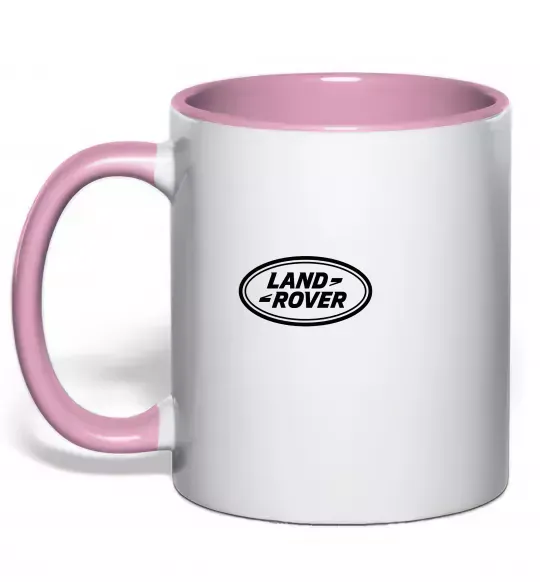 Чашка з кольоровою ручкою Land Rover logo Ніжно рожевий фото